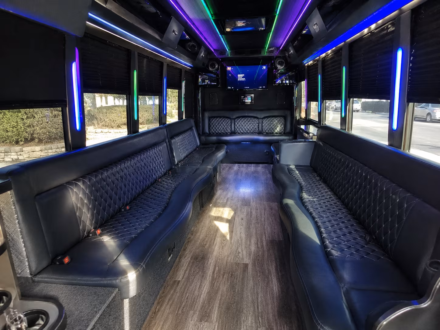 vacaville 15 passenger party bus interior
