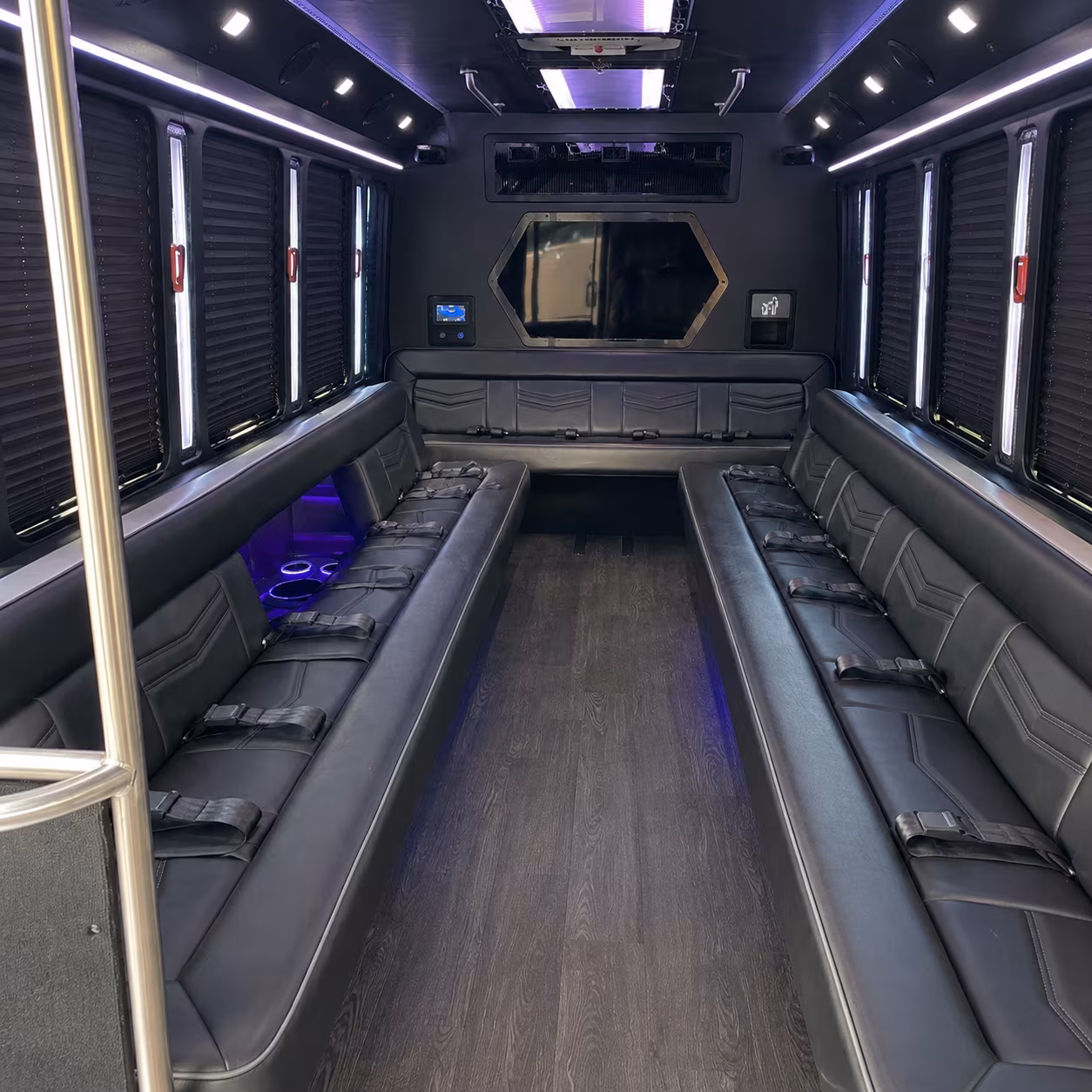 vacaville 18 passenger party bus interior