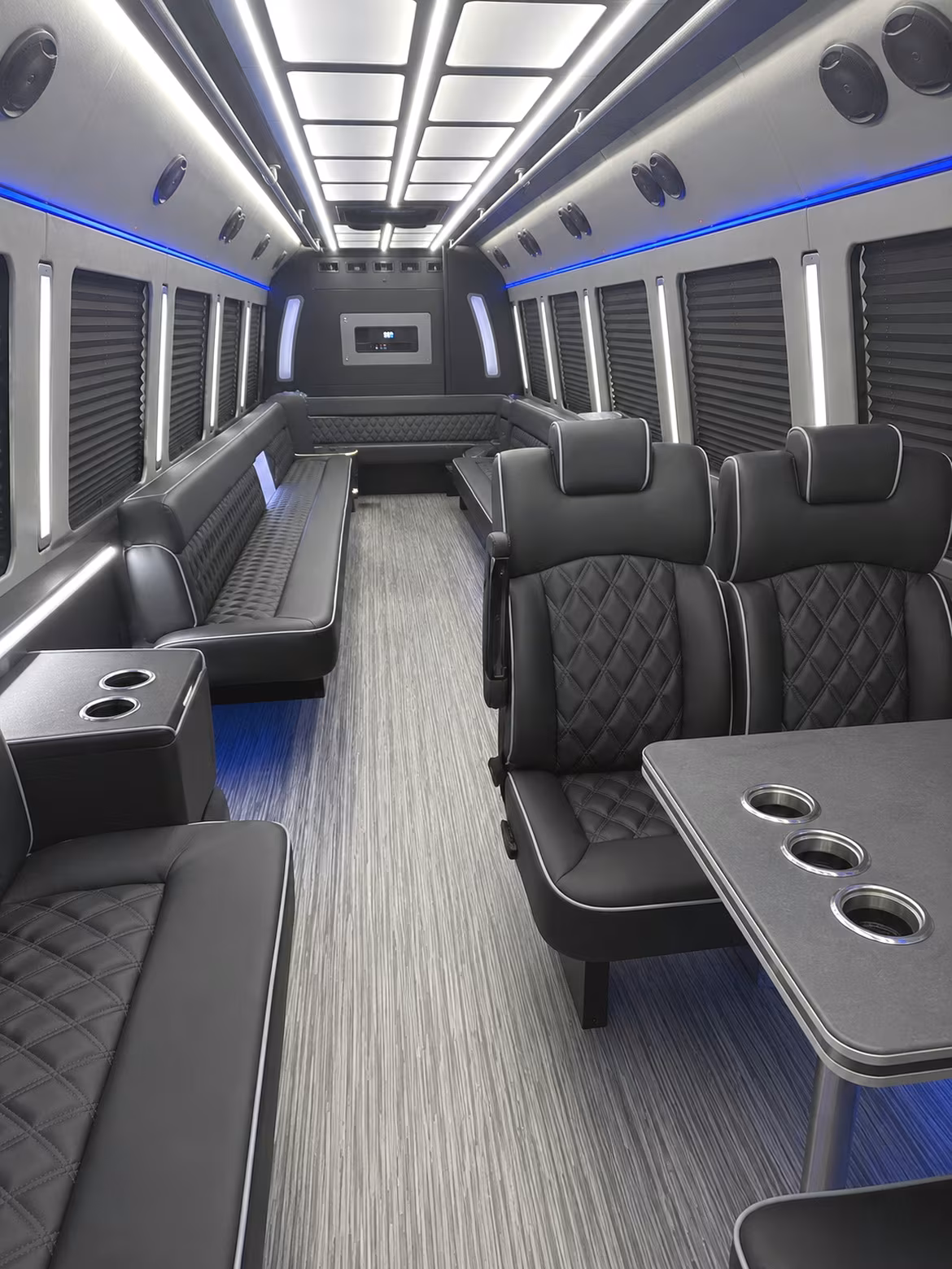 vacaville 25 passenger party bus inside