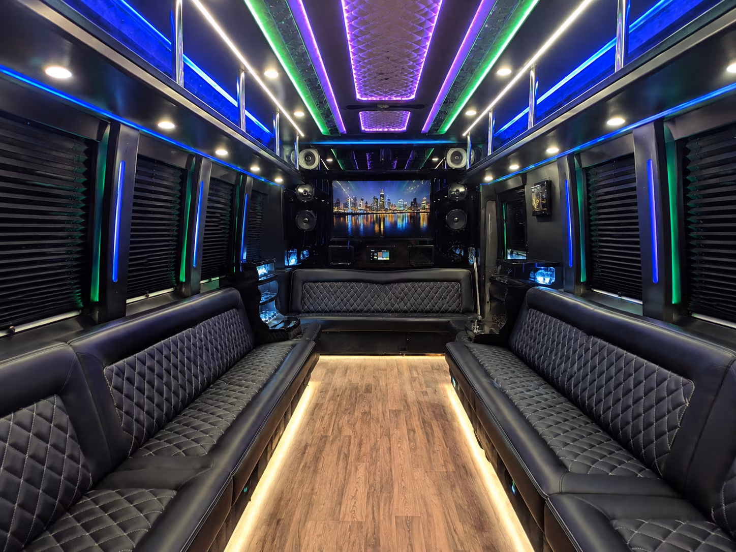vacaville 25 passenger party bus interior