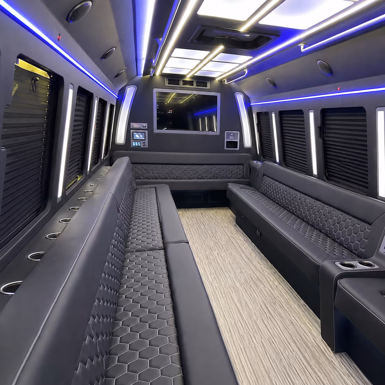 vacaville 40 passenger party bus inside