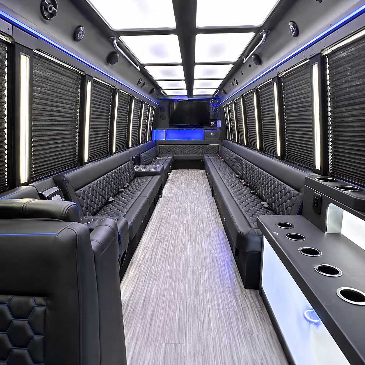 vacaville party bus rental interior